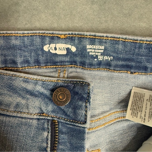 Old Navy Jeans Womens Size 4 Blue Rockstar Super Skinny Mid Rise Inseam 25 - Picture 8 of 13